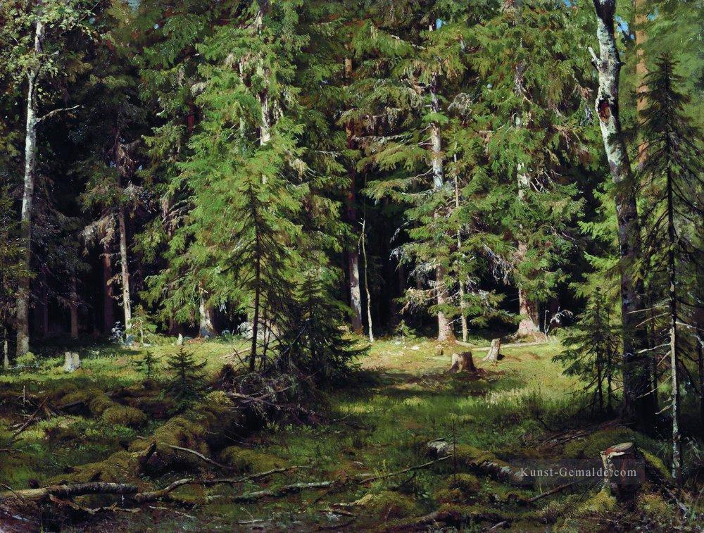 forest 3 classical landscape Ivan Ivanovich Ölgemälde